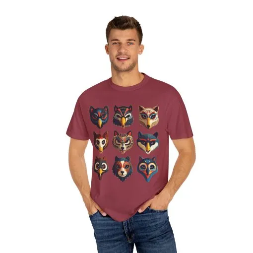 Wild Animal Masks Unisex Garment-Dyed T-Shirt - Image 31