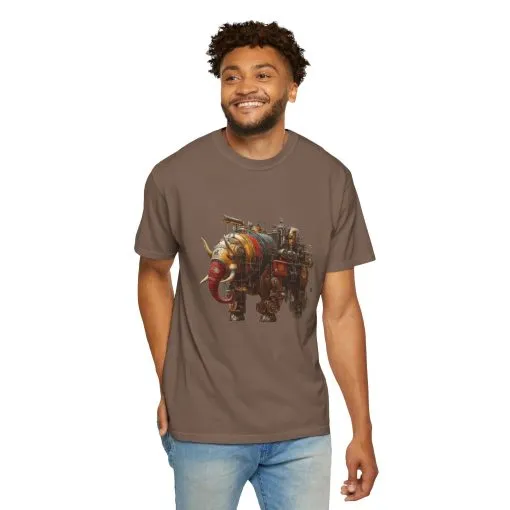 Vintage Steampunk Elephant T-Shirt - Unisex Garment-Dyed Tee - Image 16