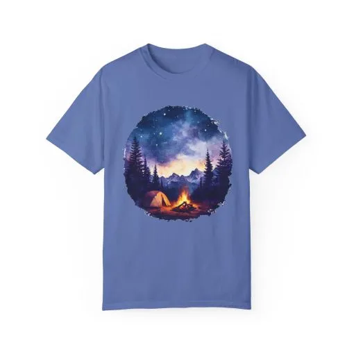 Campfire Night Sky Unisex Garment-Dyed T-Shirt - Image 13