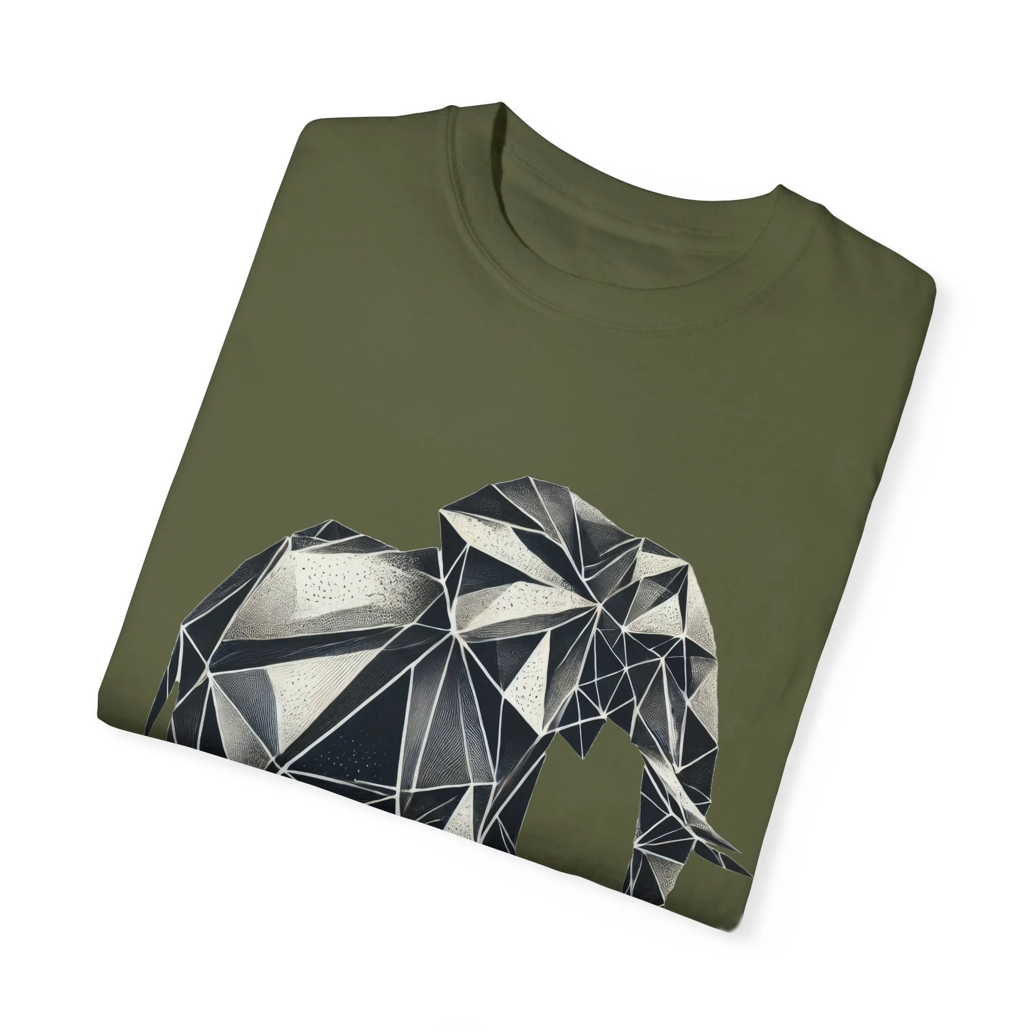 Geometric Elephant Unisex Garment-Dyed T-Shirt - Image 6