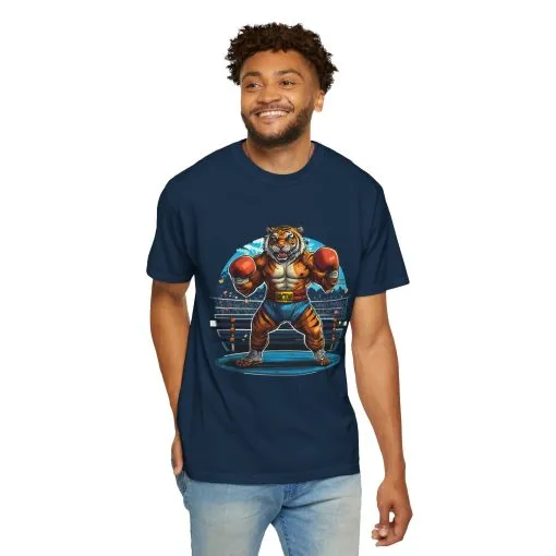 Boxing Tiger Unisex Garment-Dyed T-shirt | Sporty, Bold Graphic Tee for Animal Lovers - Image 40