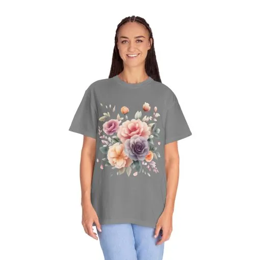 Floral Garden Unisex Garment-Dyed T-Shirt | Soft and Stylish Tee for Spring and Summer Occasions - Image 19