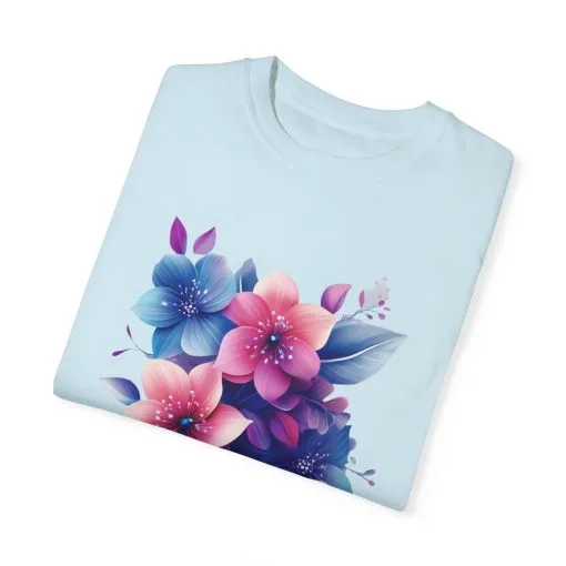 Floral Vibe Unisex Garment-Dyed T-Shirt | Comfortable, Stylish Tee for Nature Lovers - Image 10