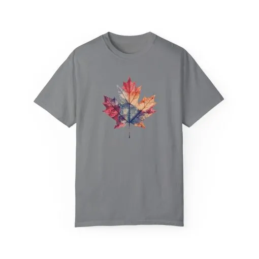 Autumn Maple Leaf Unisex Garment-Dyed T-Shirt - Image 17
