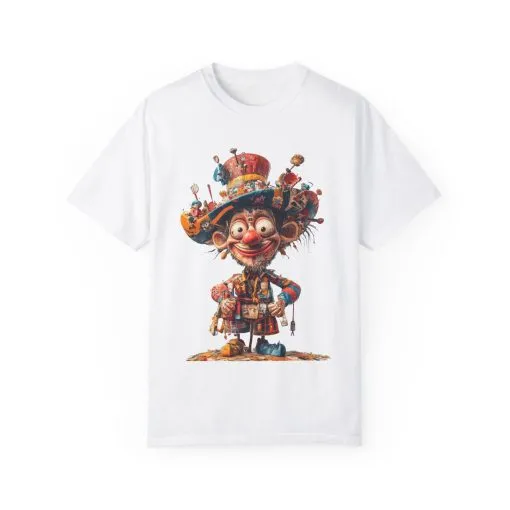 Whimsical Artist Unisex Garment-Dyed T-Shirt - Colorful Character Design - Image 5