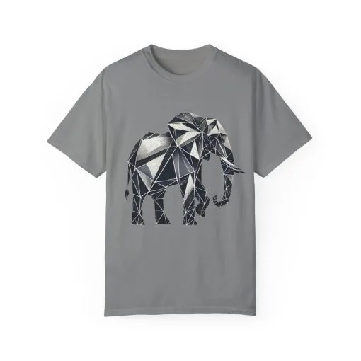 Geometric Elephant Unisex Garment-Dyed T-Shirt - Image 13