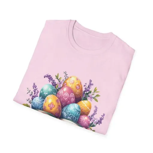 Easter Floral Eggs Unisex Softstyle T-Shirt - Image 50