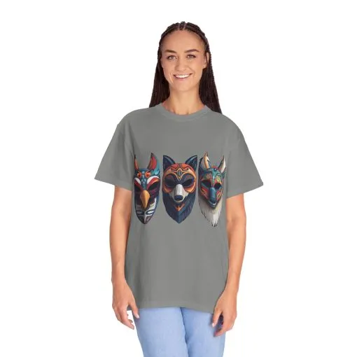 Tribal Mask Unisex Garment-Dyed T-Shirt | Artistic & Colorful Graphic Tee - Image 28