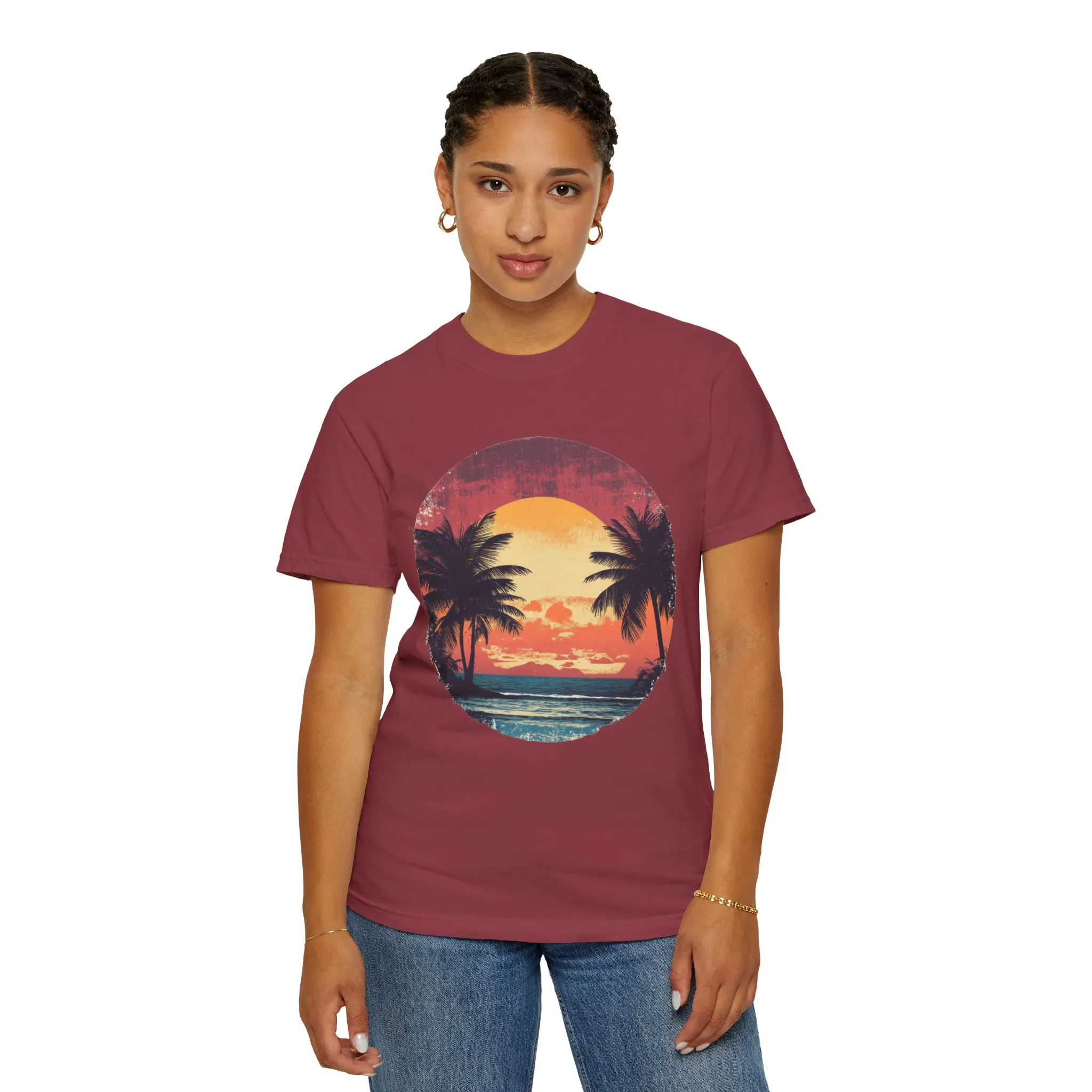 Unisex Garment-Dyed T-shirt | Sunset Beach Vibes Tee - Image 32