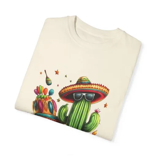 Vibrant Cactus Fiesta T-Shirt - Unisex Garment-Dyed Tee for Summer Celebrations - Image 2