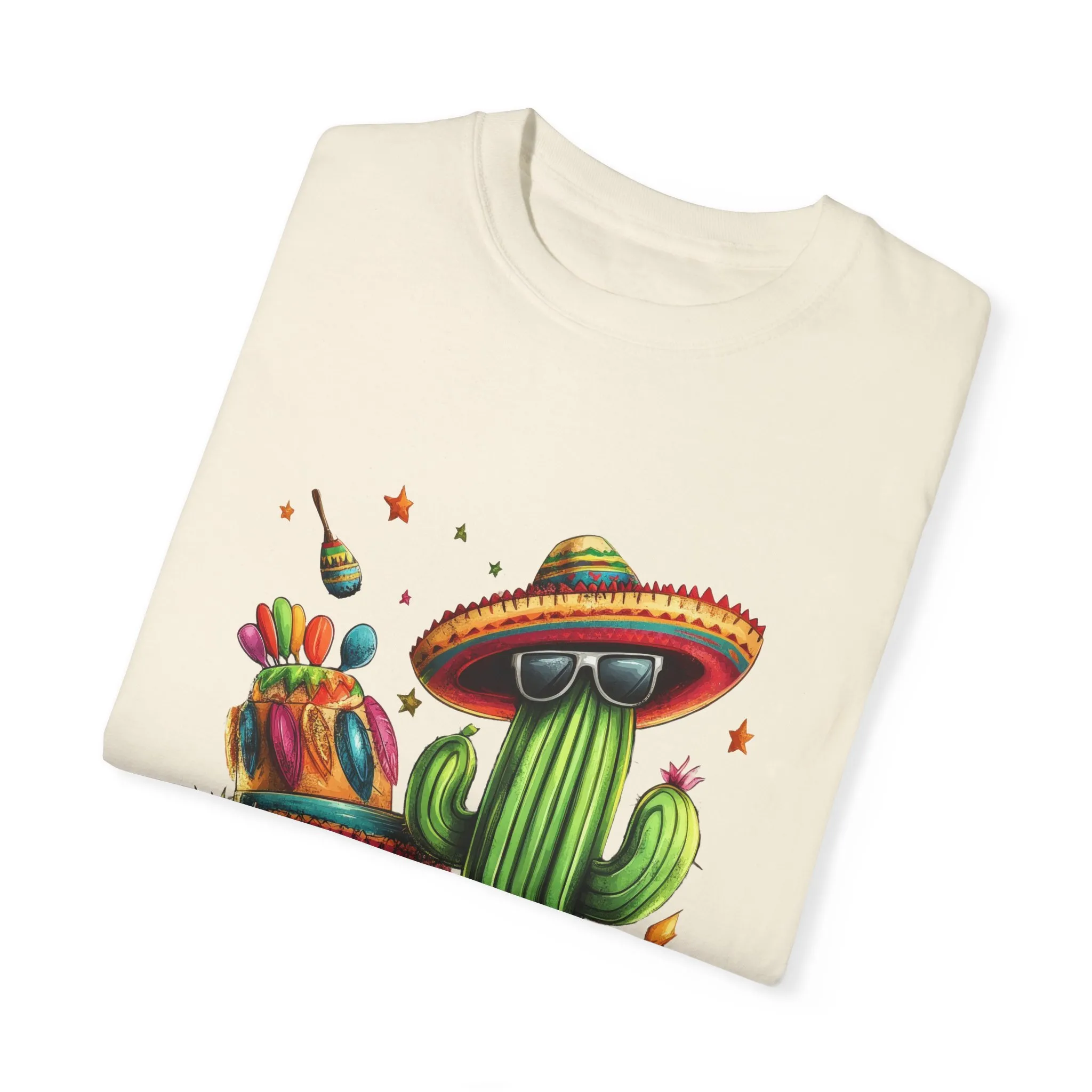 Vibrant Cactus Fiesta T-Shirt - Unisex Garment-Dyed Tee for Summer Celebrations - Image 2