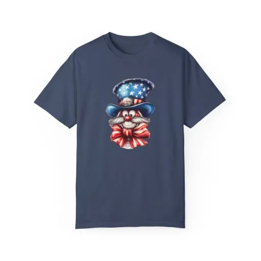 Patriotic Cat Unisex Garment-Dyed T-Shirt – Festive 4th of July Vibe - Image 5