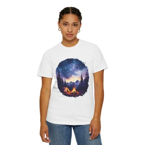 Campfire Night Sky Unisex Garment-Dyed T-Shirt - Image 8