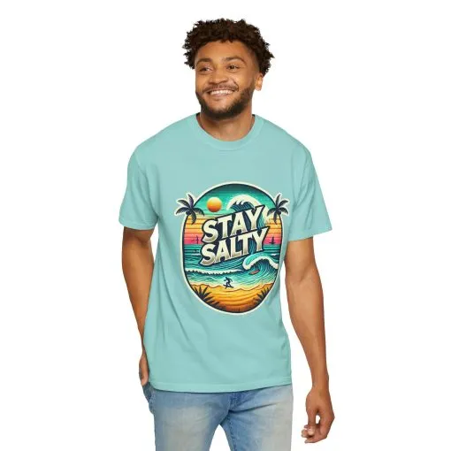 Stay Salty Unisex Garment-Dyed T-Shirt – Perfect for Beach Lovers & Summer Vibes - Image 4
