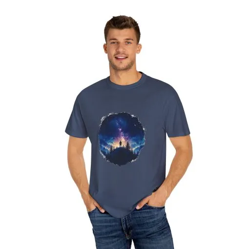 Galactic Night Unisex Garment-Dyed T-Shirt - Cosmic Adventure Tee - Image 3