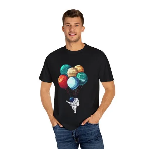 Astronauts and Planets Graphic T-Shirt - Unisex Garment-Dyed Tee - Image 31