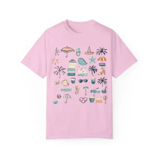 Beach Vibes Unisex Garment-Dyed T-Shirt | Summer Fun Graphic Tee - Image 2