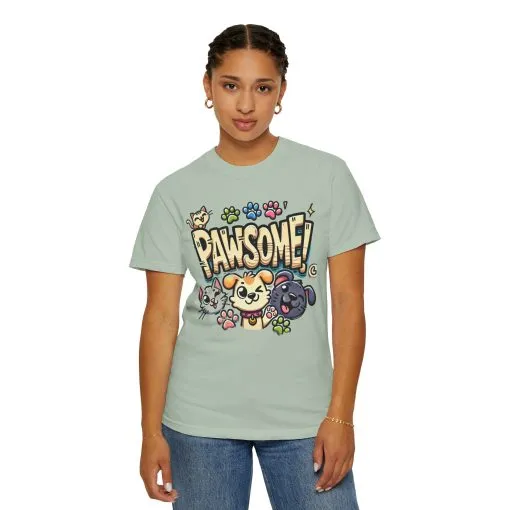 Pawsome Garment-Dyed T-Shirt for Animal Lovers - Image 35