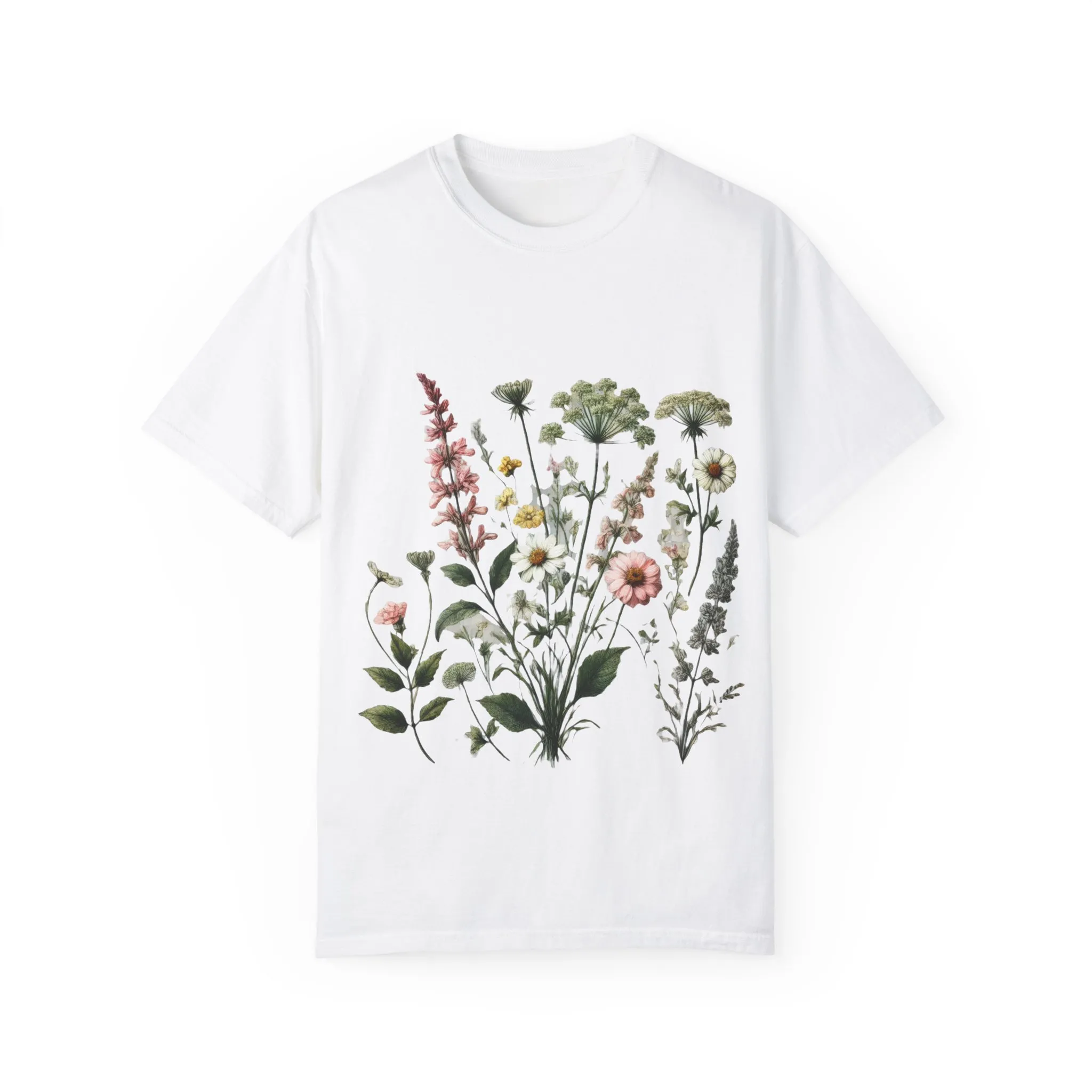 Botanical Print Unisex Garment-Dyed T-Shirt | Eco-Friendly Floral Tee for Nature Lovers - Image 2