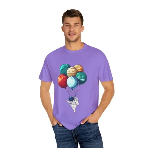 Astronauts and Planets Graphic T-Shirt - Unisex Garment-Dyed Tee - Image 35