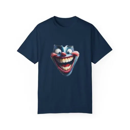 Unisex Garment-Dyed T-shirt with Vintage Clown Print - Perfect for Halloween & Graphic Tee Lovers - Image 33