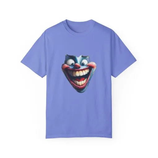 Unisex Garment-Dyed T-shirt with Vintage Clown Print - Perfect for Halloween & Graphic Tee Lovers - Image 17