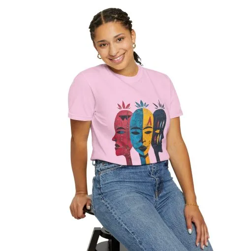 Vibrant Faces Unisex Garment-Dyed T-Shirt - Artistic Expression for Everyday Wear - Image 28