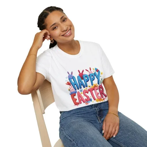 Easter Joy Unisex Softstyle T-Shirt - Spring Floral Design - Image 10