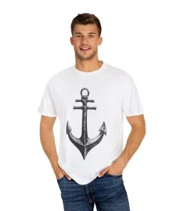 Nautical Anchor Unisex Garment-Dyed T-shirt | Casual Marine Style Wear