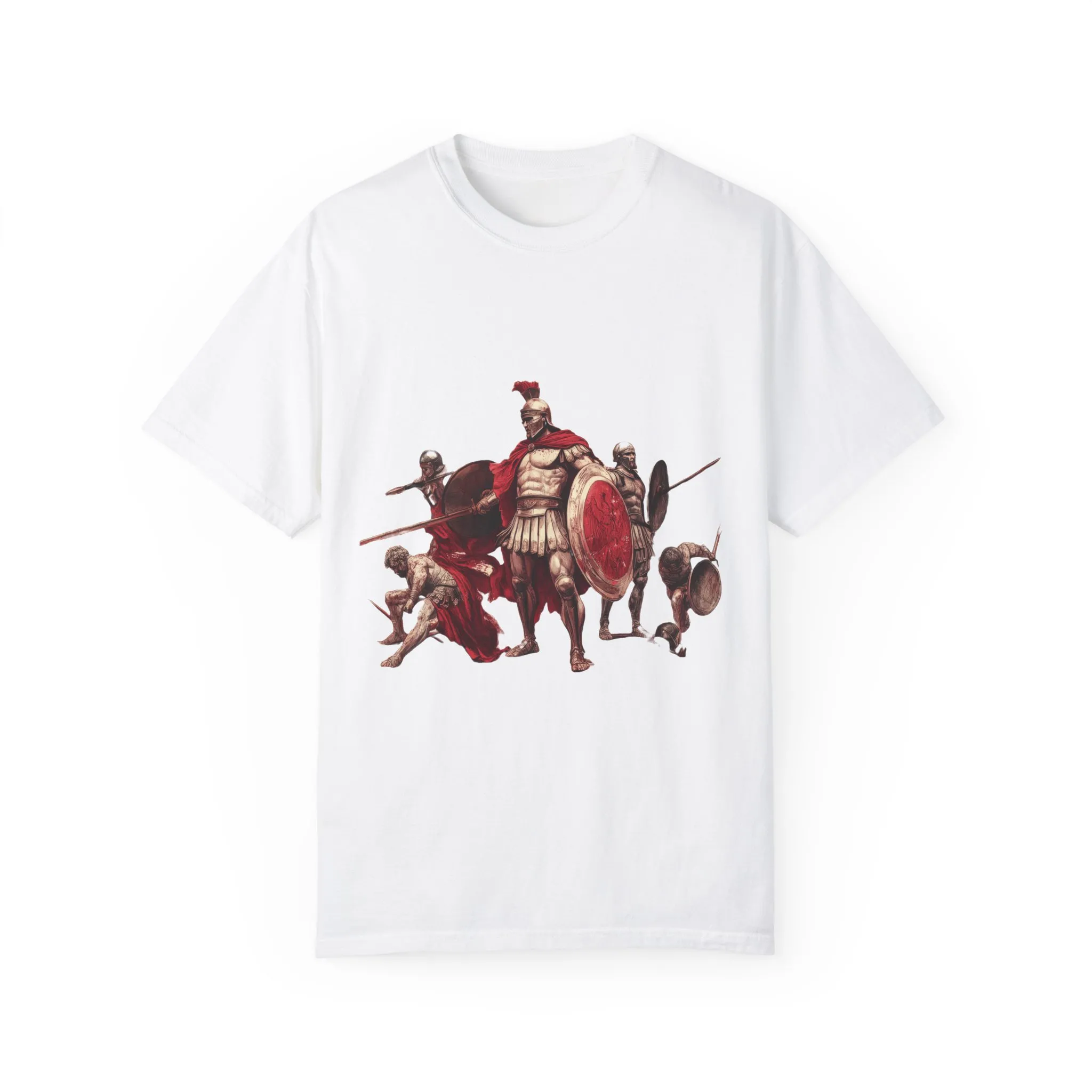 Warrior Spirit Unisex Garment-Dyed T-Shirt - Bold Roman Gladiator Design