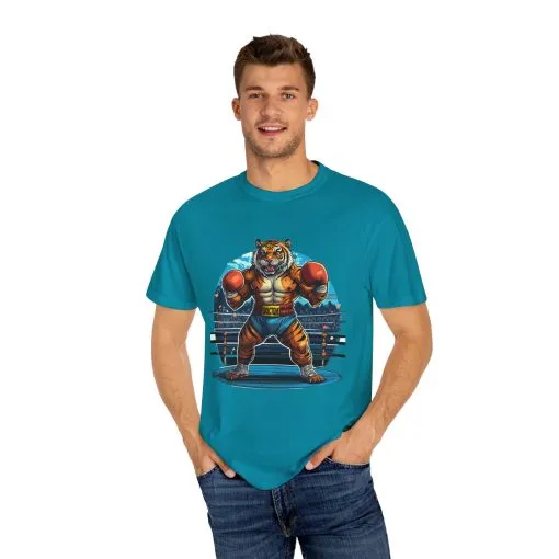 Boxing Tiger Unisex Garment-Dyed T-shirt | Sporty, Bold Graphic Tee for Animal Lovers - Image 15