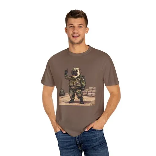 Military Pug Unisex Garment-Dyed T-Shirt - Funny Dog Graphic Tee for Pet Lovers - Image 13