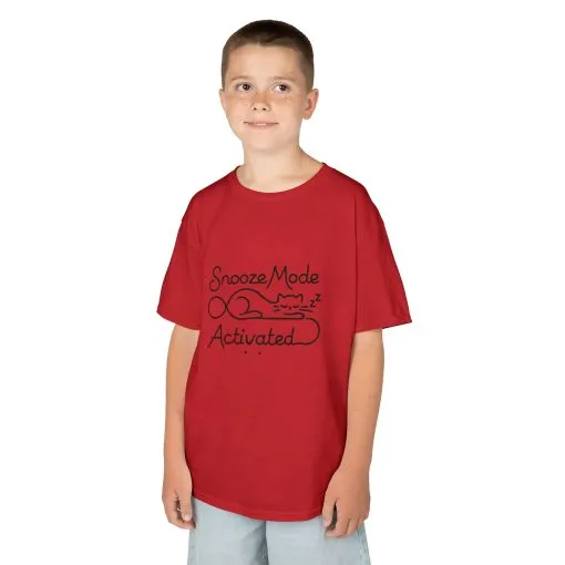 Kids 'Snooze Mode Activated' Heavy Cotton Tee - Fun Sleepy T-Shirt for Boys and Girls - Image 60