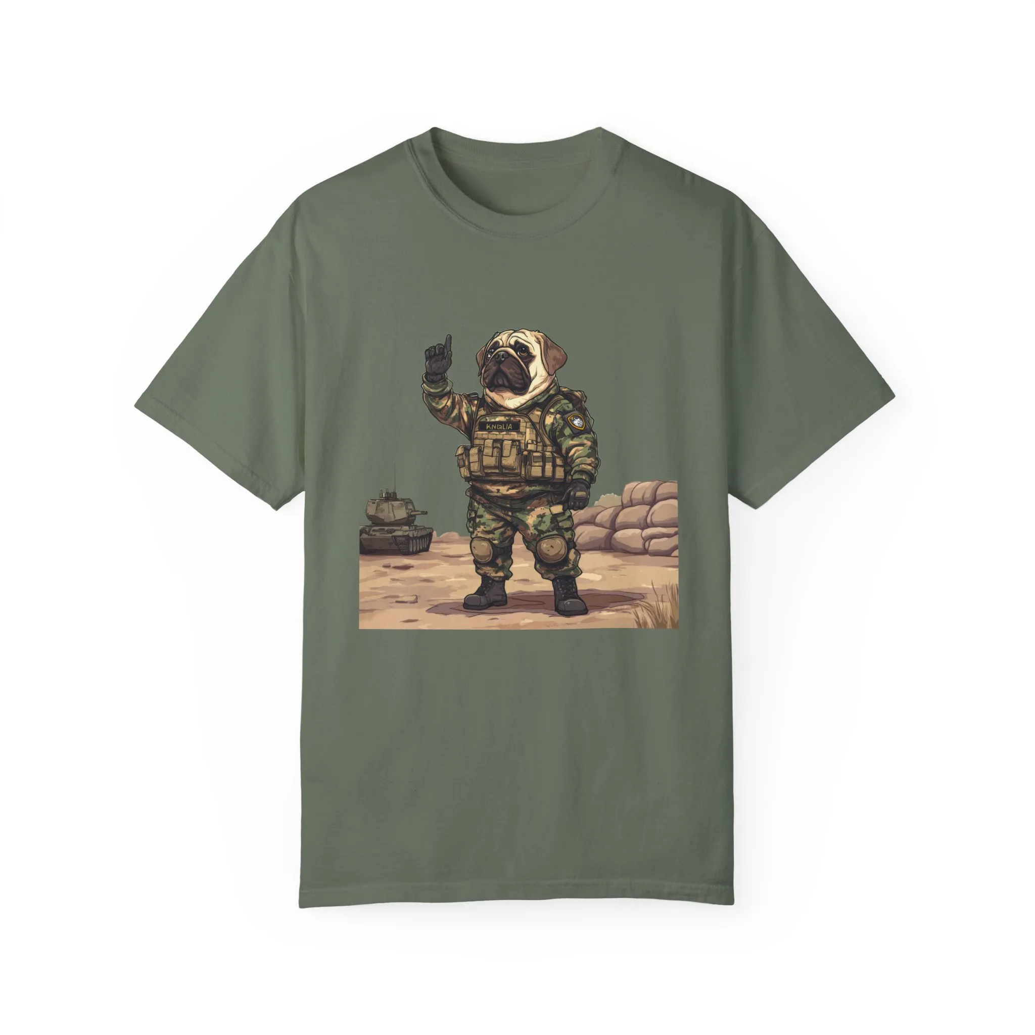 Military Pug Unisex Garment-Dyed T-Shirt - Funny Dog Graphic Tee for Pet Lovers - Image 21