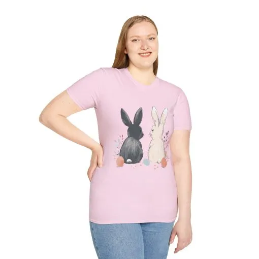 Cute Bunny Love Unisex Softstyle T-Shirt for Easter Celebrations - Image 59