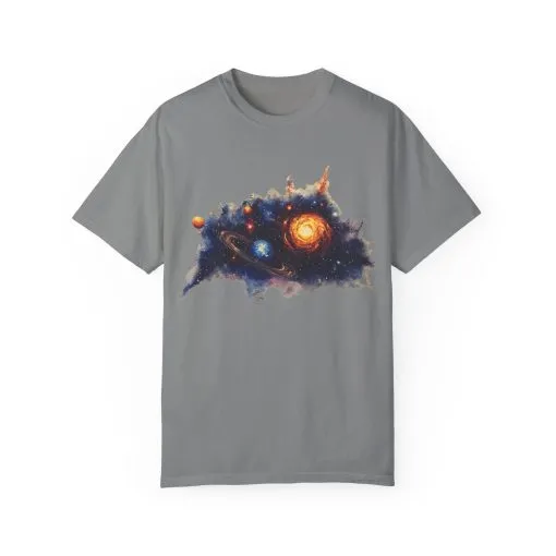 Cosmic Adventure Unisex Garment-Dyed T-Shirt - Space-Themed Graphic Tee - Image 17