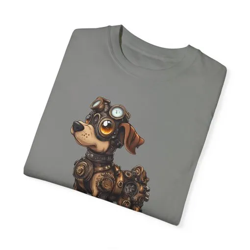 Steampunk Dog Unisex Garment-Dyed T-Shirt - Image 34