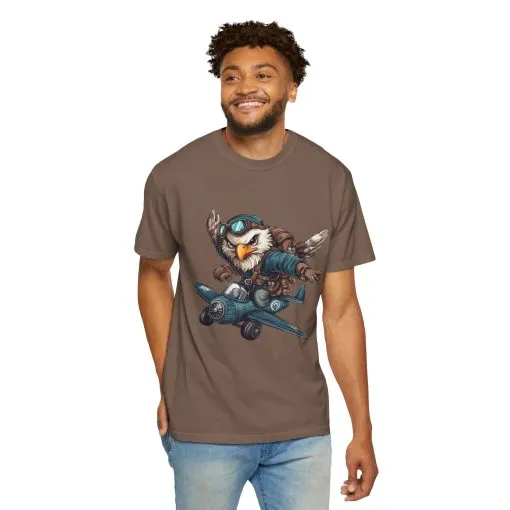 Adventure Owl Unisex Garment-Dyed T-Shirt - Perfect for Flyers and Animal Lovers - Image 8