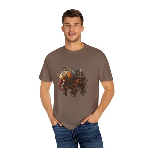 Vintage Steampunk Elephant T-Shirt - Unisex Garment-Dyed Tee - Image 15
