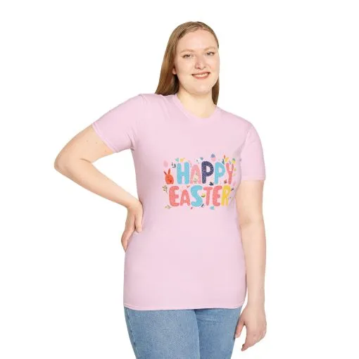 Happy Easter Unisex Softstyle T-Shirt - Vibrant Seasonal Tee for Spring Celebrations - Image 4