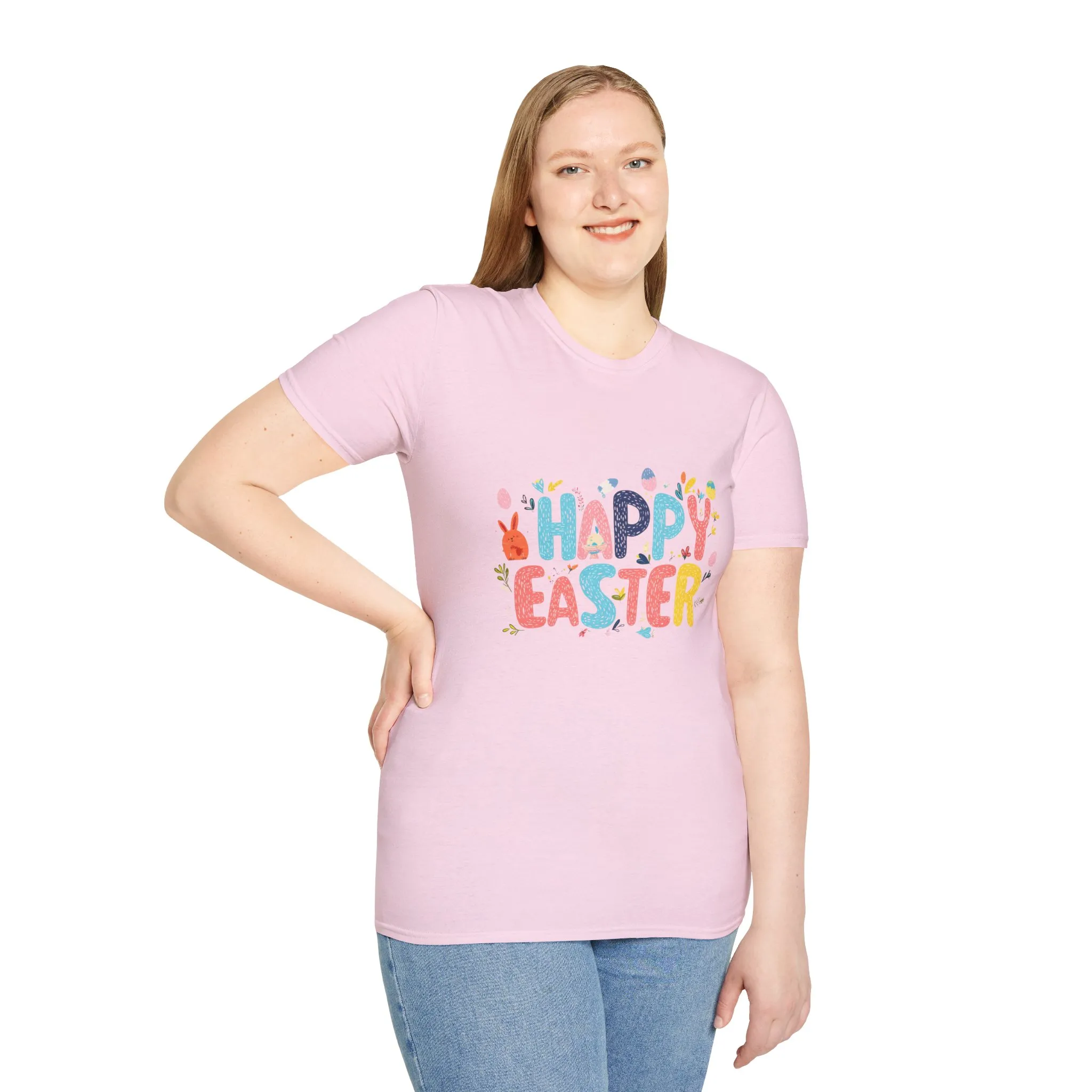 Happy Easter Unisex Softstyle T-Shirt - Vibrant Seasonal Tee for Spring Celebrations - Image 4