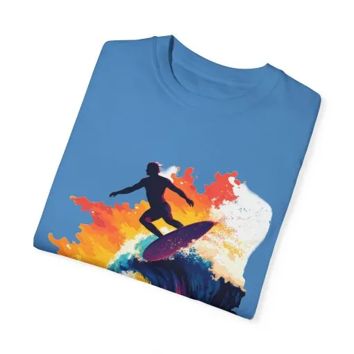 Surfing Sunset Unisex Garment-Dyed T-Shirt - Image 34