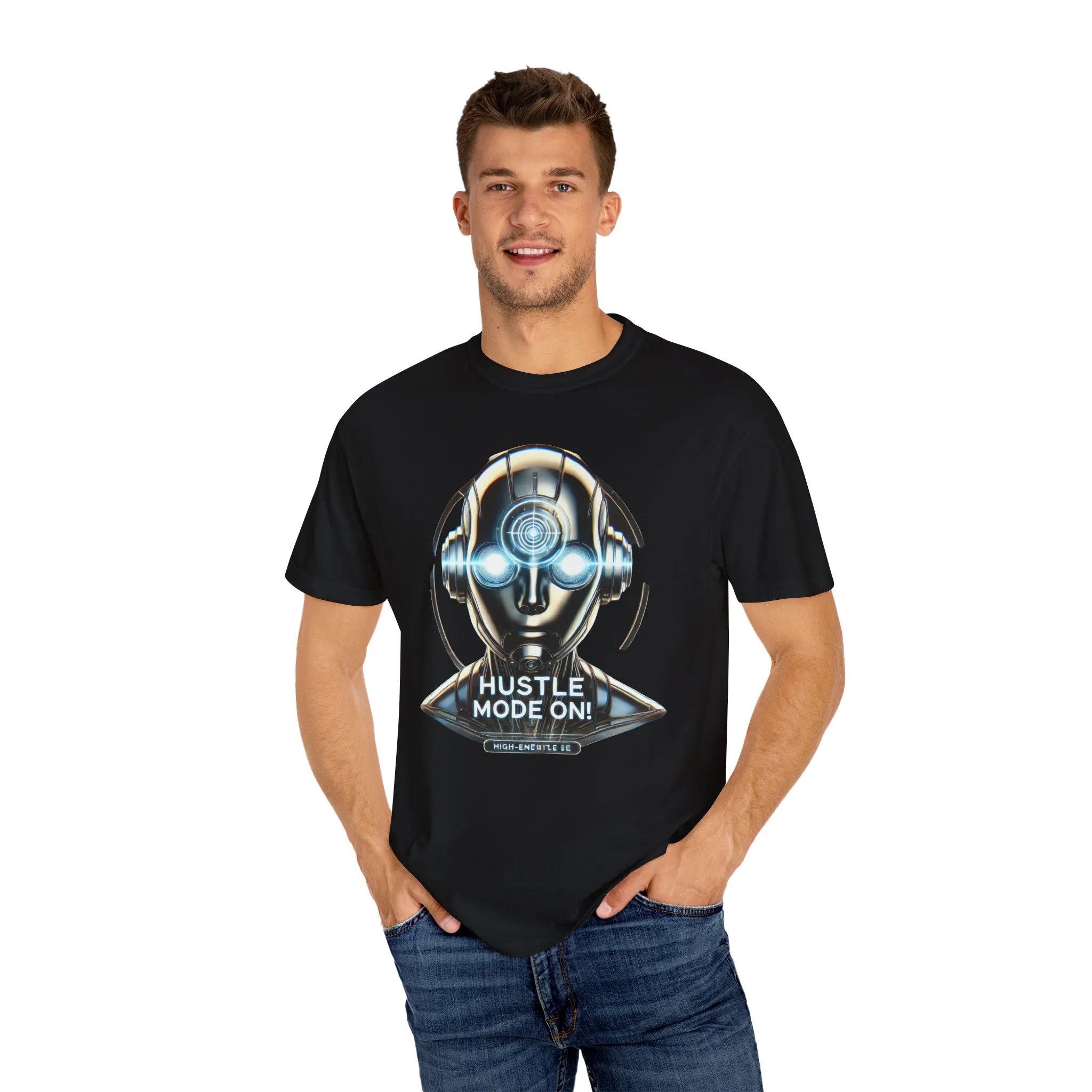 Hustle Mode On Unisex Garment-Dyed T-Shirt - Motivational Graphic Tee - Image 27