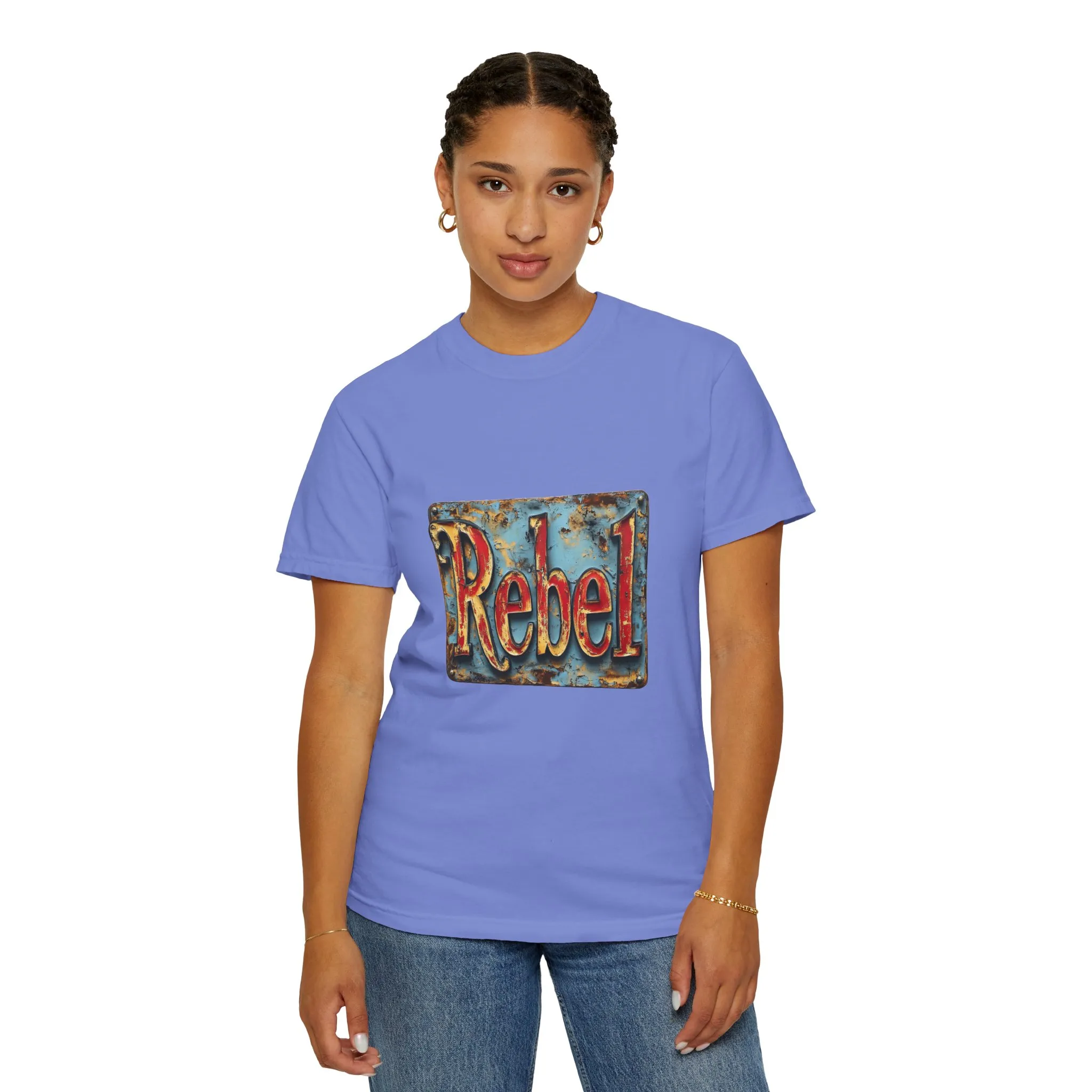 Rebel Unisex Garment-Dyed T-Shirt - Vintage Style Graphic Tee - Image 4
