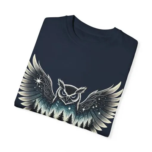 Unisex Garment-Dyed Owl T-Shirt | Nature-Inspired Design for Outdoor Lovers - Image 34