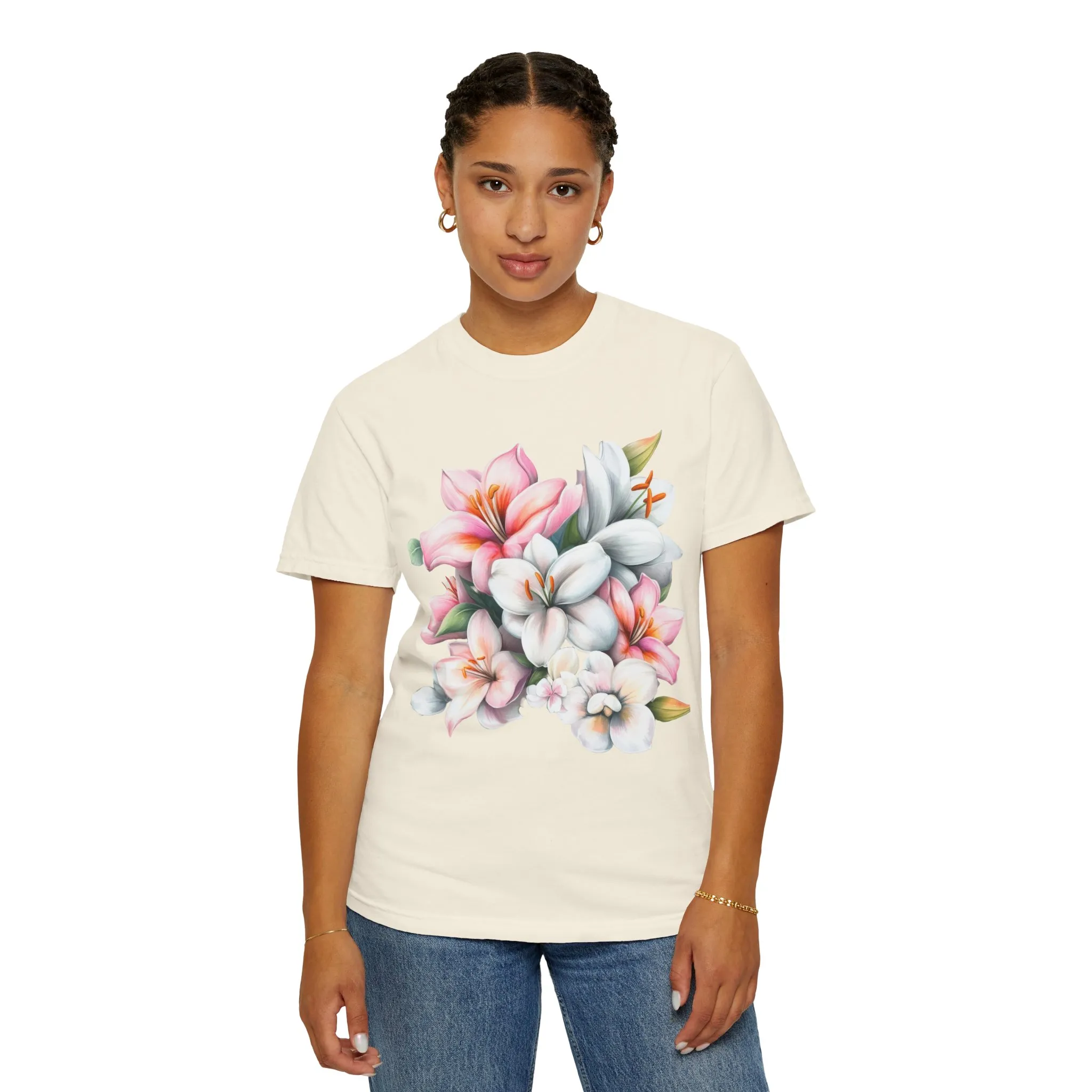 Floral Elegance Unisex Garment-Dyed T-Shirt - Perfect for Spring Celebrations - Image 12
