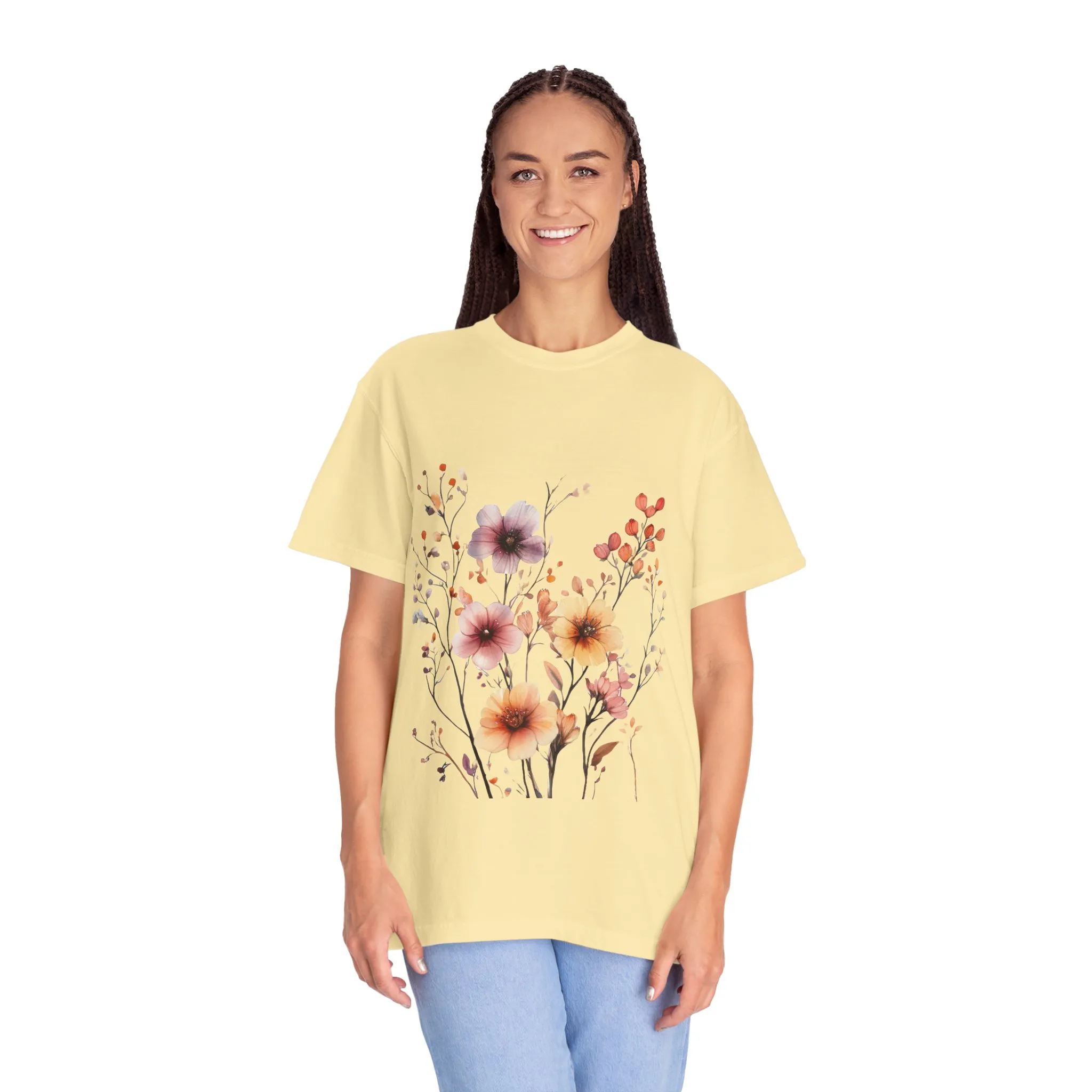 Floral Garden Unisex Garment-Dyed T-Shirt - Perfect for Spring and Casual Wear - Image 15