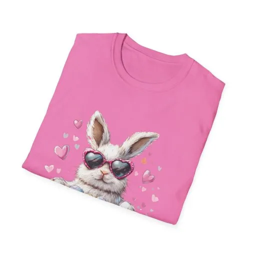 Cute Bunny Easter T-Shirt - Unisex Softstyle Tee with Colorful Egg Design - Image 63