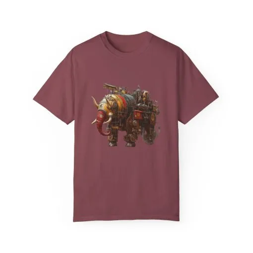 Vintage Steampunk Elephant T-Shirt - Unisex Garment-Dyed Tee - Image 25
