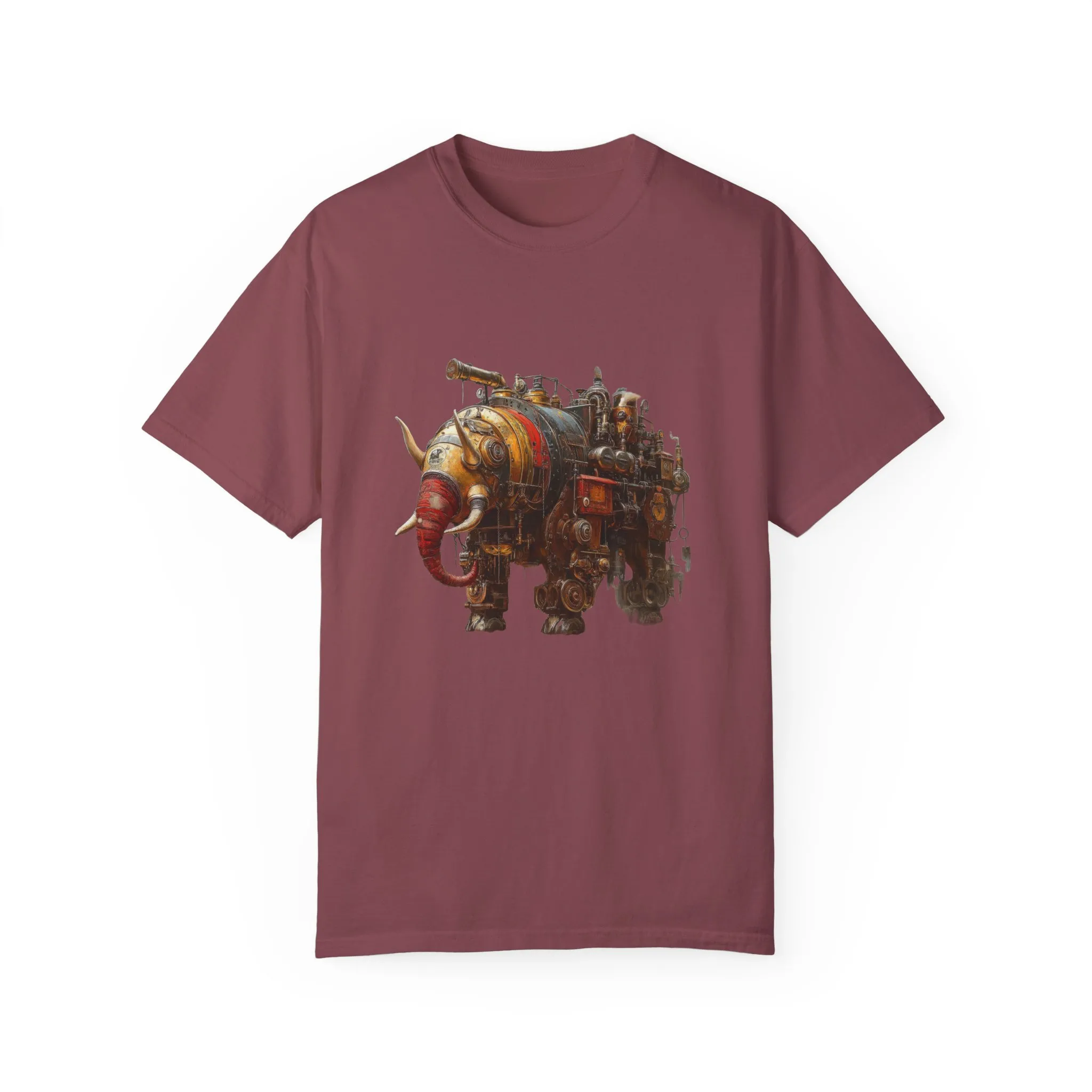 Vintage Steampunk Elephant T-Shirt - Unisex Garment-Dyed Tee - Image 25